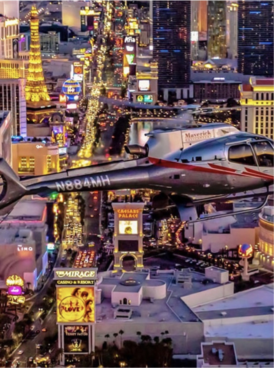 Las Vegas en hélico, le soir