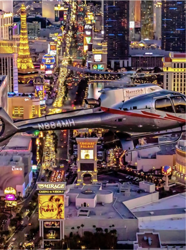 Las Vegas en hélico, le soir